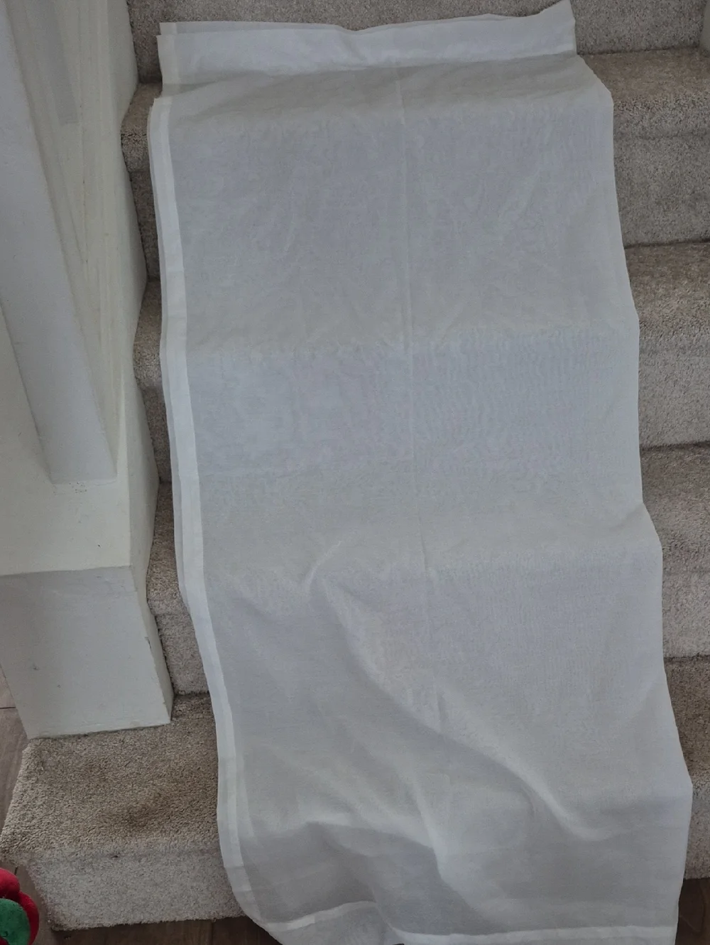 White Semi Sheer Curtain Panel 48